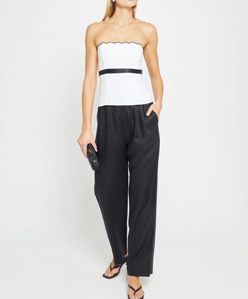 New $135 Caara Will black linen pants sz 4